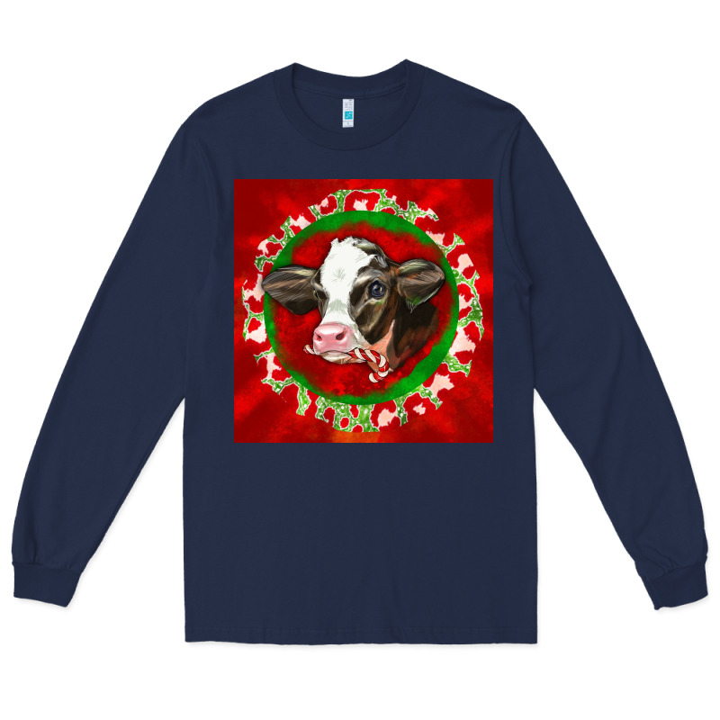 Christmas Holstein Calf Face Long Sleeve Tee by LillyAllenDesigns | Teevron
