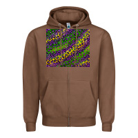 Chestnut mardi gras leopard Zipper Hoodie - RanaPortraitStore