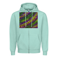 Seafoam mardi gras leopard Zipper Hoodie - RanaPortraitStore