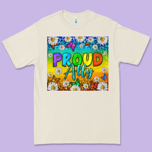 Lgbtq+ Proud Ally With Daisy Tumbler Premium Tee Designed By Bundleandbundleshop