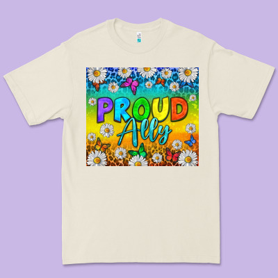 Lgbtq+ Proud Ally With Daisy Tumbler Premium Tee Designed By Bundleandbundleshop
