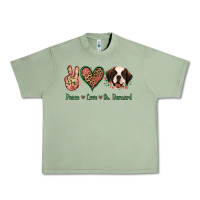 Oil Green Peace Love St. Bernard Urban Heavy Tee - Jasminsmagicworld