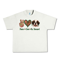 Pistachio Peace Love St. Bernard Urban Heavy Tee - Jasminsmagicworld