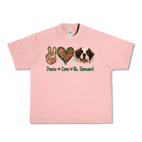 Salmon Peace Love St. Bernard Urban Heavy Tee - Jasminsmagicworld