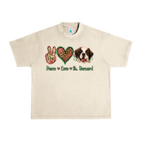 Sandshell Peace Love St. Bernard Urban Heavy Tee - Jasminsmagicworld