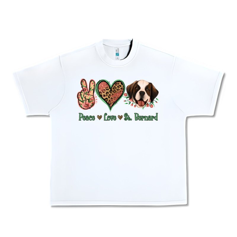 Peace Love St. Bernard Urban Heavy Tee by Jasminsmagicworld | Teevron