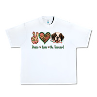 White Peace Love St. Bernard Urban Heavy Tee - Jasminsmagicworld