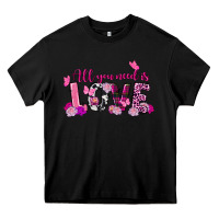 Black All you need is love Valentine's Day Heavy Core Tee - FaDigitalArtStudio