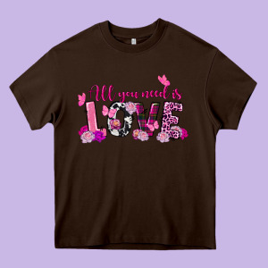 All You Need Is Love Valentine's Day Heavy Core Tee Designed By Fadigitalartstudio
