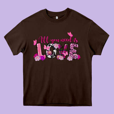 All You Need Is Love Valentine's Day Heavy Core Tee Designed By Fadigitalartstudio