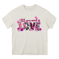Cream All you need is love Valentine's Day Heavy Core Tee - FaDigitalArtStudio