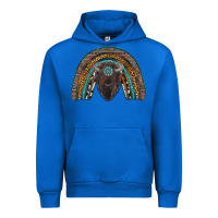Cobalt western rainbow with bison Urban Hoodie - RanaPortraitStore