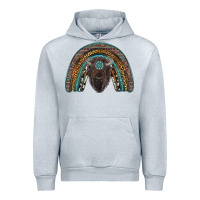 Heather Grey western rainbow with bison Urban Hoodie - RanaPortraitStore