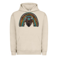 Pigment French Oak western rainbow with bison Urban Hoodie - RanaPortraitStore