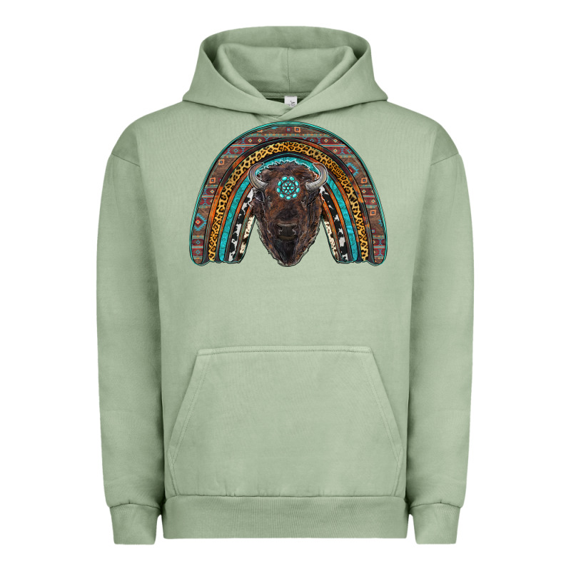 Western Rainbow With Bison Urban Hoodie by RanaPortraitStore | Teevron