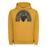 Pigment Peanut Butter western rainbow with bison Urban Hoodie - RanaPortraitStore