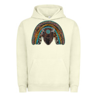 Pigment Pistachio western rainbow with bison Urban Hoodie - RanaPortraitStore