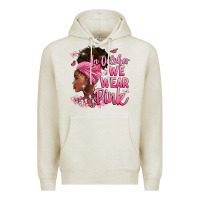 Oatmeal Heather in october we wear pink Premium Hoodie - BarkalooDesign