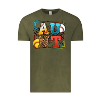 Vintage Olive Baseball and Softball aunt leopard frame Vintage Tee - LillyAllenDesigns