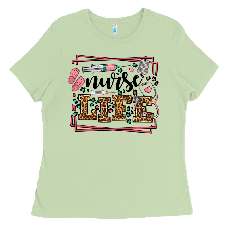 Nurse Life Leopard Frame Ladies Tee by LillyAllenDesigns | Teevron