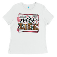 White Nurse life leopard frame Ladies Tee - LillyAllenDesigns