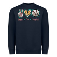 Navy Peace Love Baseball Heavyweight Sweatshirt - Jasminsmagicworld