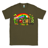 Army Green St. Patrick's Day Teacher Classic Tee - OliviaCreatesArt