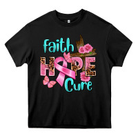 Black Faith hope cure Breast Cancer Heavy Core Tee - FaDigitalArtStudio