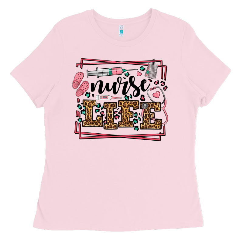 Nurse Life Leopard Frame Ladies Tee by LillyAllenDesigns | Teevron