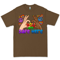 Cacao LGBTQ+ You Are Safe Here Premium Tee - BundleAndBundleShop