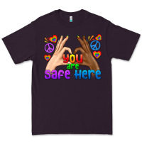 Plum LGBTQ+ You Are Safe Here Premium Tee - BundleAndBundleShop