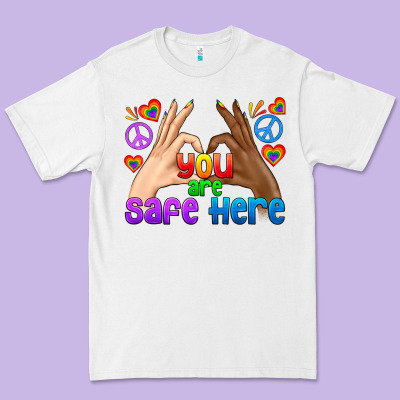 Lgbtq+ You Are Safe Here Premium Tee Designed By Bundleandbundleshop
