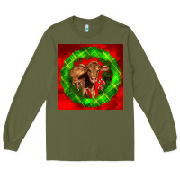 Army Green christmas red angus calf Long Sleeve Tee - LillyAllenDesigns
