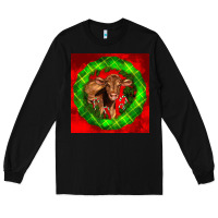 Black christmas red angus calf Long Sleeve Tee - LillyAllenDesigns