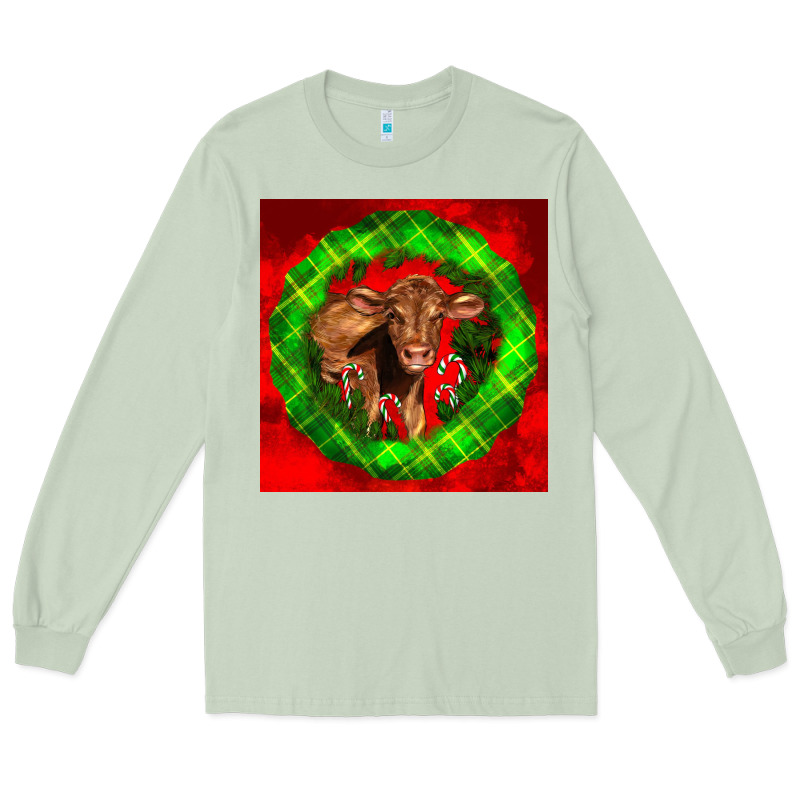 Christmas Red Angus Calf Long Sleeve Tee by LillyAllenDesigns | Teevron