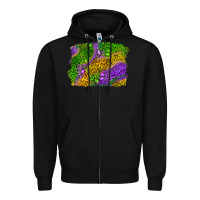 Black Leopard Gemstone Mardi Gras Zipper Hoodie - RanaPortraitStore