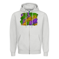 Dove Grey Leopard Gemstone Mardi Gras Zipper Hoodie - RanaPortraitStore