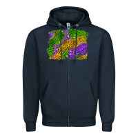 Navy Leopard Gemstone Mardi Gras Zipper Hoodie - RanaPortraitStore