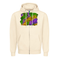 Sandshell Leopard Gemstone Mardi Gras Zipper Hoodie - RanaPortraitStore