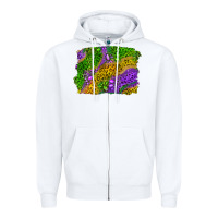 White Leopard Gemstone Mardi Gras Zipper Hoodie - RanaPortraitStore