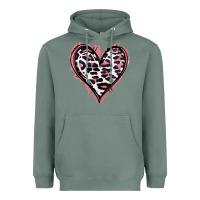 Sage Leopard Glitter Heart Heavyweight Hoodie - Jasminsmagicworld