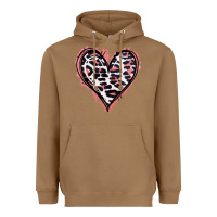 Toasted Coconut Leopard Glitter Heart Heavyweight Hoodie - Jasminsmagicworld