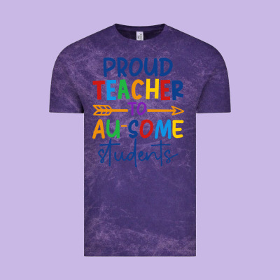Proud Teacher To Au-some Students Vintage Tee Designed By Cowhidedigitalart
