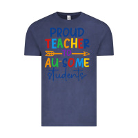 Vintage Denim Proud teacher to au-some students Vintage Tee - CowhideDigitalArt
