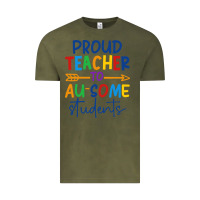 Vintage Olive Proud teacher to au-some students Vintage Tee - CowhideDigitalArt