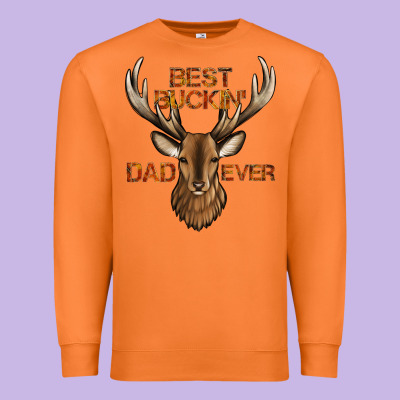 Best Buckin' Dad Ever Deer Premium Sweatshirt Designed By Jasminsmagicworld