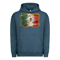 Pigment Midnight Navy mexican flag with leopard Urban Hoodie - RanaPortraitStore