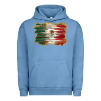 Pigment Pebble Blue mexican flag with leopard Urban Hoodie - RanaPortraitStore