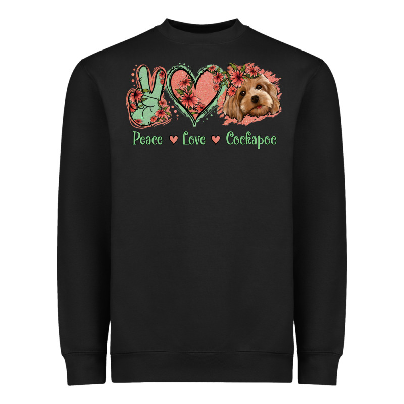Peace Love Cockapoo Heavyweight Sweatshirt by Jasminsmagicworld | Teevron