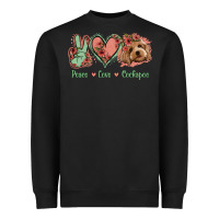 Black Peace Love Cockapoo Heavyweight Sweatshirt - Jasminsmagicworld